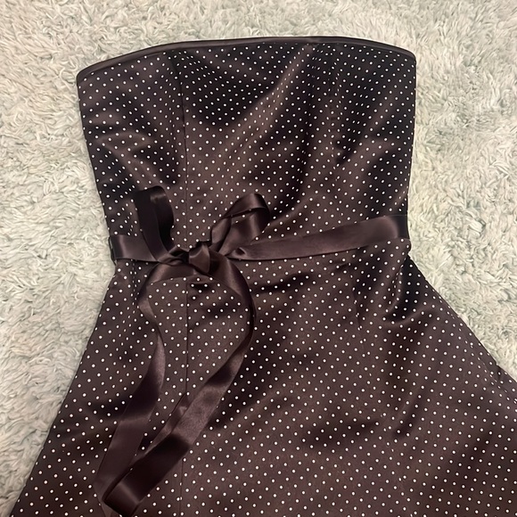 Jessica McClintock Sax Strapless Black White Polka Dot Dress, Size 3/4 - Picture 2 of 6